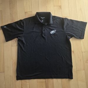 Men's Philadelphia Eagles Antigua Black Era Performance Polo